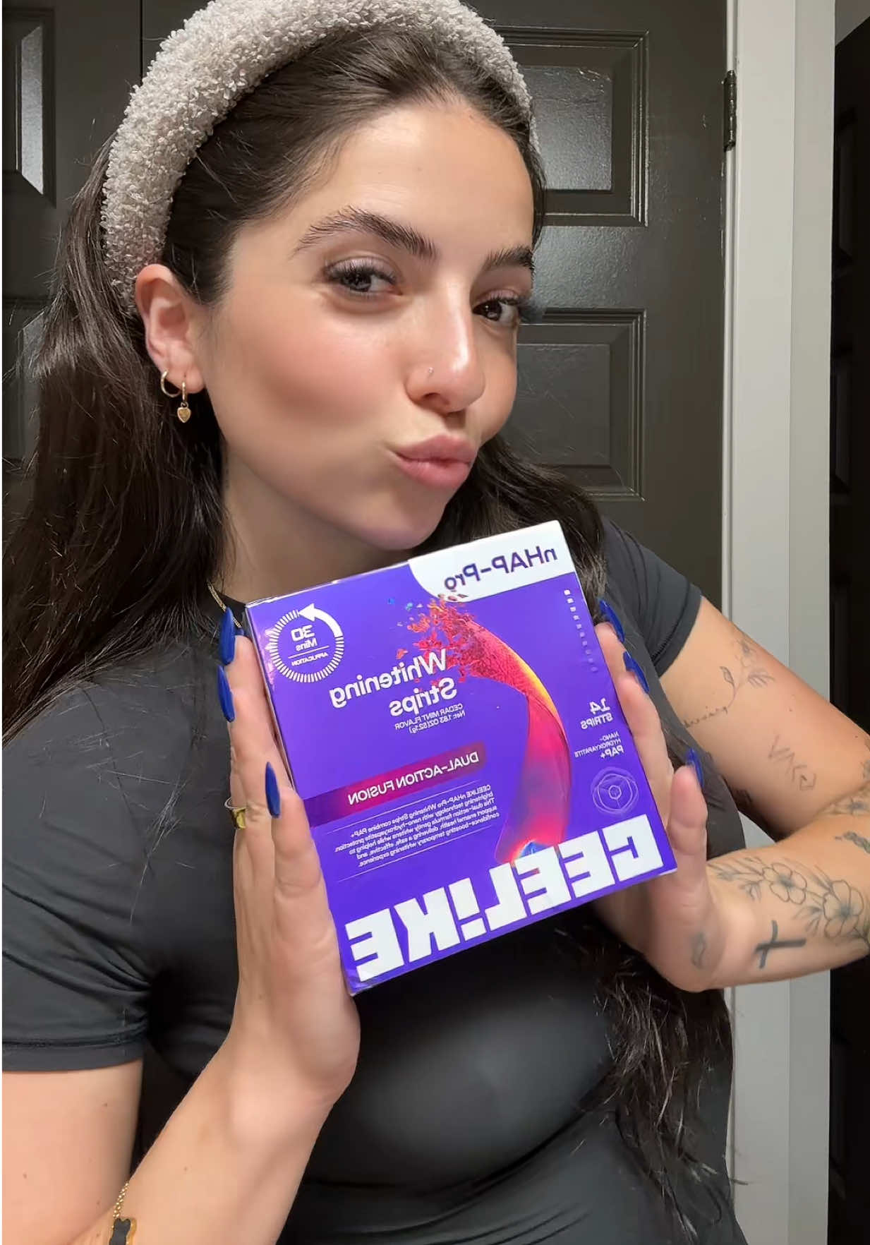 TikTok post by @lizabiam for Ceelike Oral Care. Caption reads: [...] #ceelikestrips @Ceelike Oral Care.