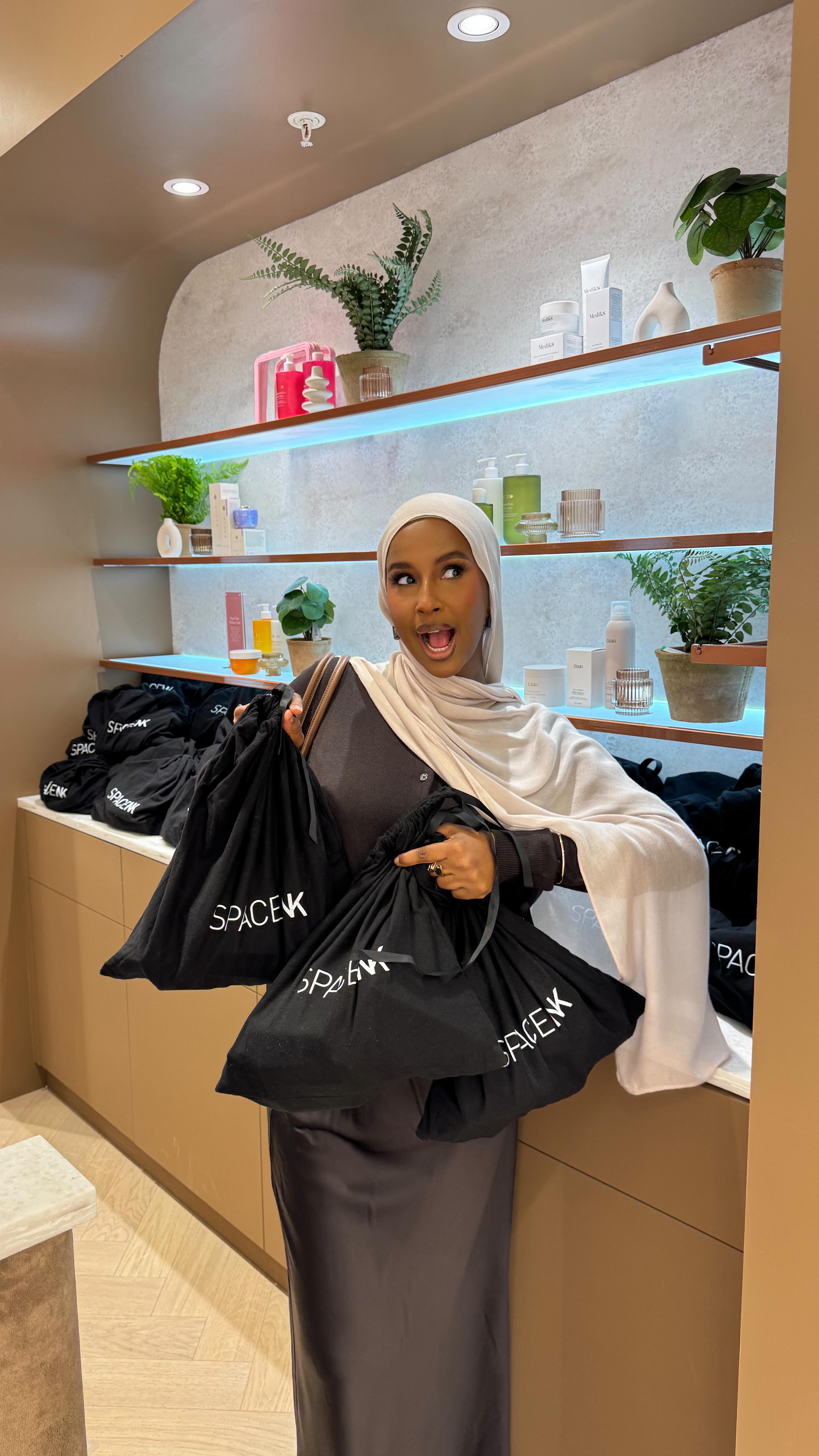 Instagram post by @yasminsartistry for Space NK. Caption reads: ad @spacenk is officially open in Birmingham....