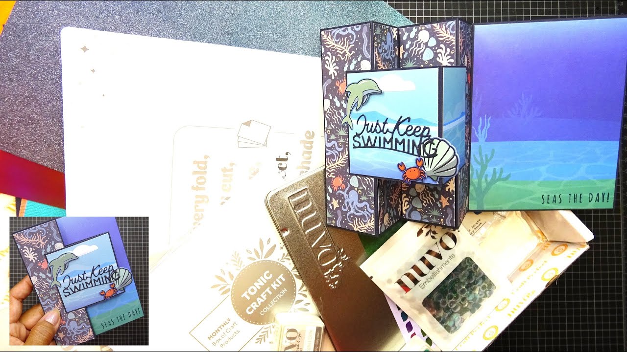 YouTube post by @VianneyCreates for Ranger Ink. Caption reads: Tonic Studios Craft Kit 94 Awesome Ocean Unboxing....