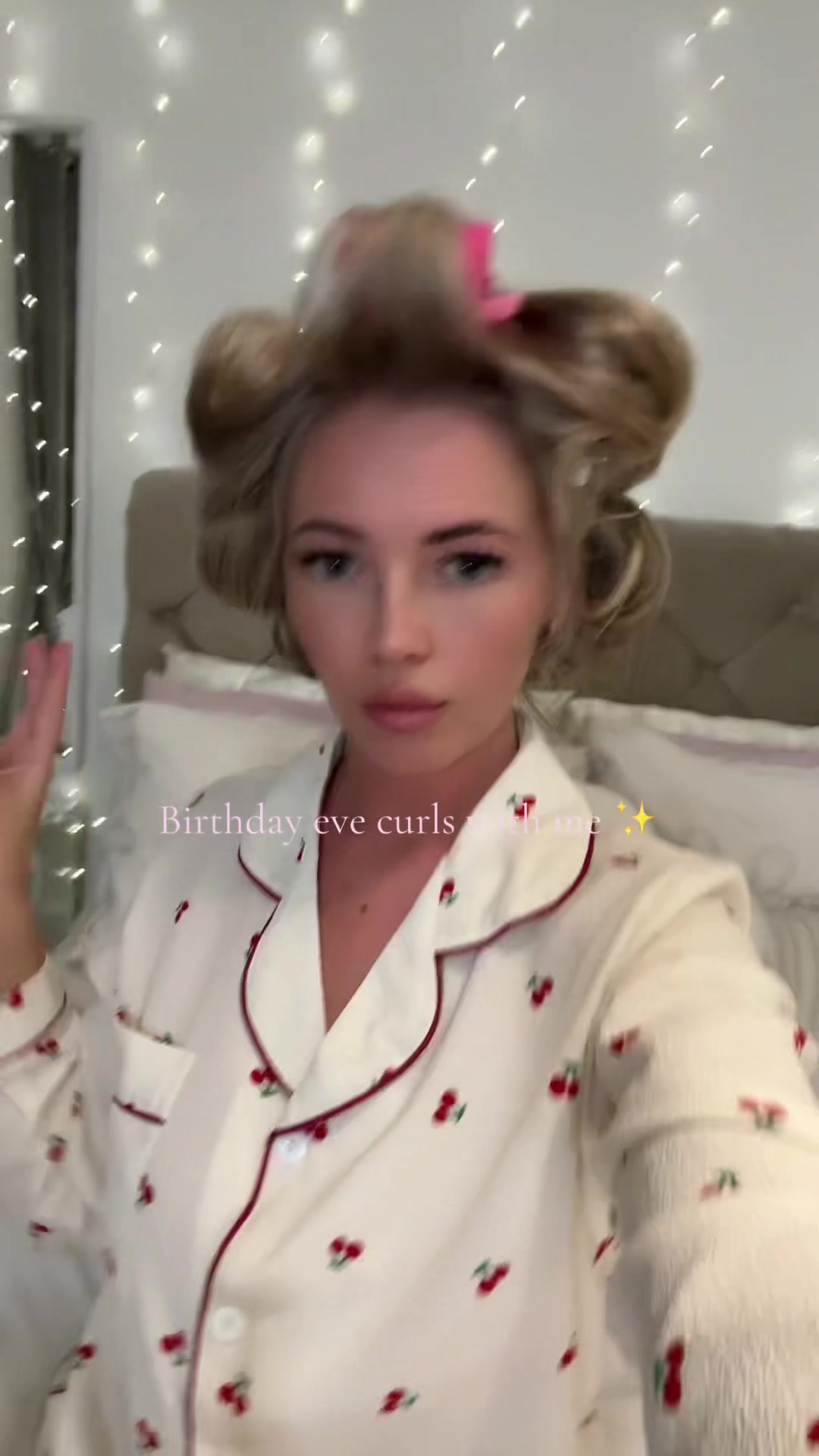 TikTok post by @ozdollxo for BeautyWorks. Caption reads: [...] Works #birthdayeve #curls #pincurls....