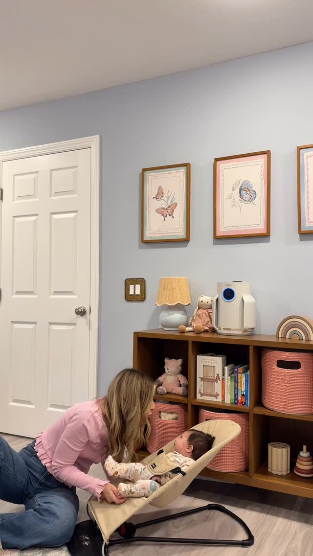 Instagram post by @itsmesaramartinez for Shark Home. Caption reads: There are so many things about having a newborn....