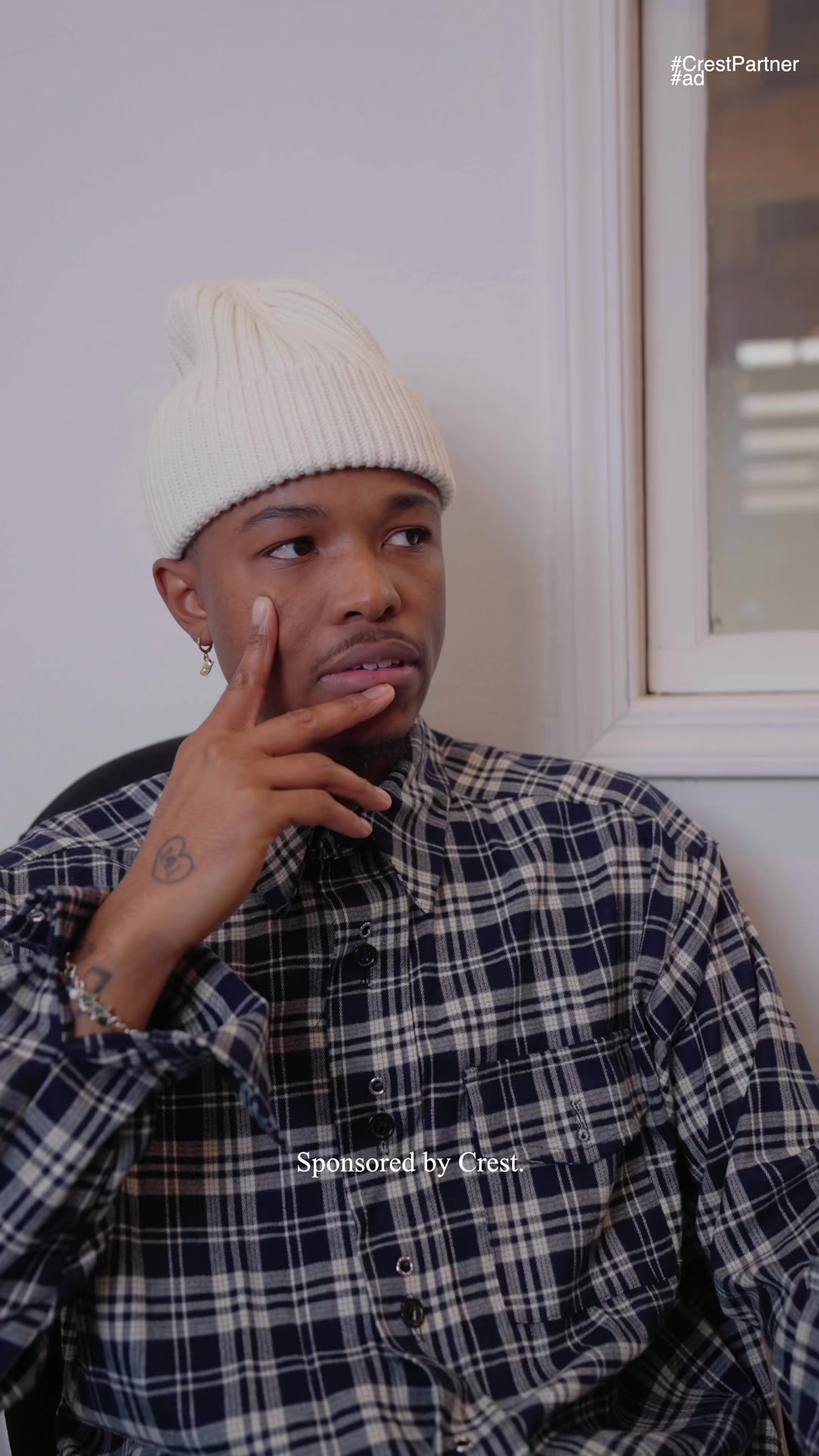 TikTok post by @joshxalexander for Crest. Caption reads: #Ad #CrestPartner a smile worth smiling about....