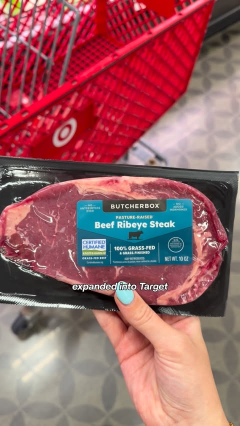Instagram post by @allthingstarget for ButcherBox. Caption reads: Has anyone ever ordered the ButcherBox meat &....