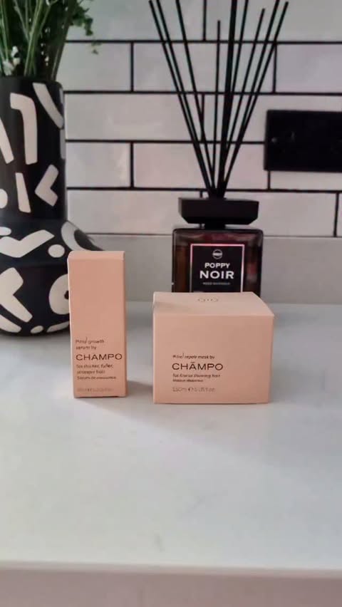 Instagram post by @lifewiththequinns for Chāmpo Haircare. Caption reads: AD | Gifted 🤍✨ I’m so excited to put the Chāmpo....