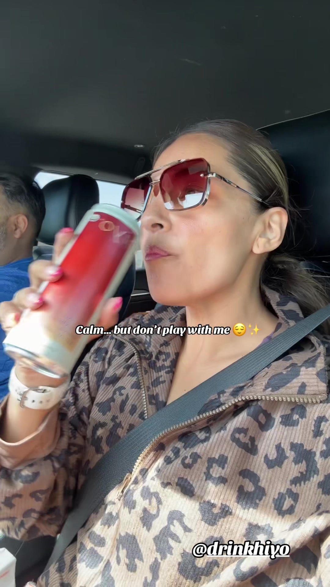 TikTok post by @riss_a30 for hiyo. Caption reads: Sipping on Hiyo traded the caffeine for balance....