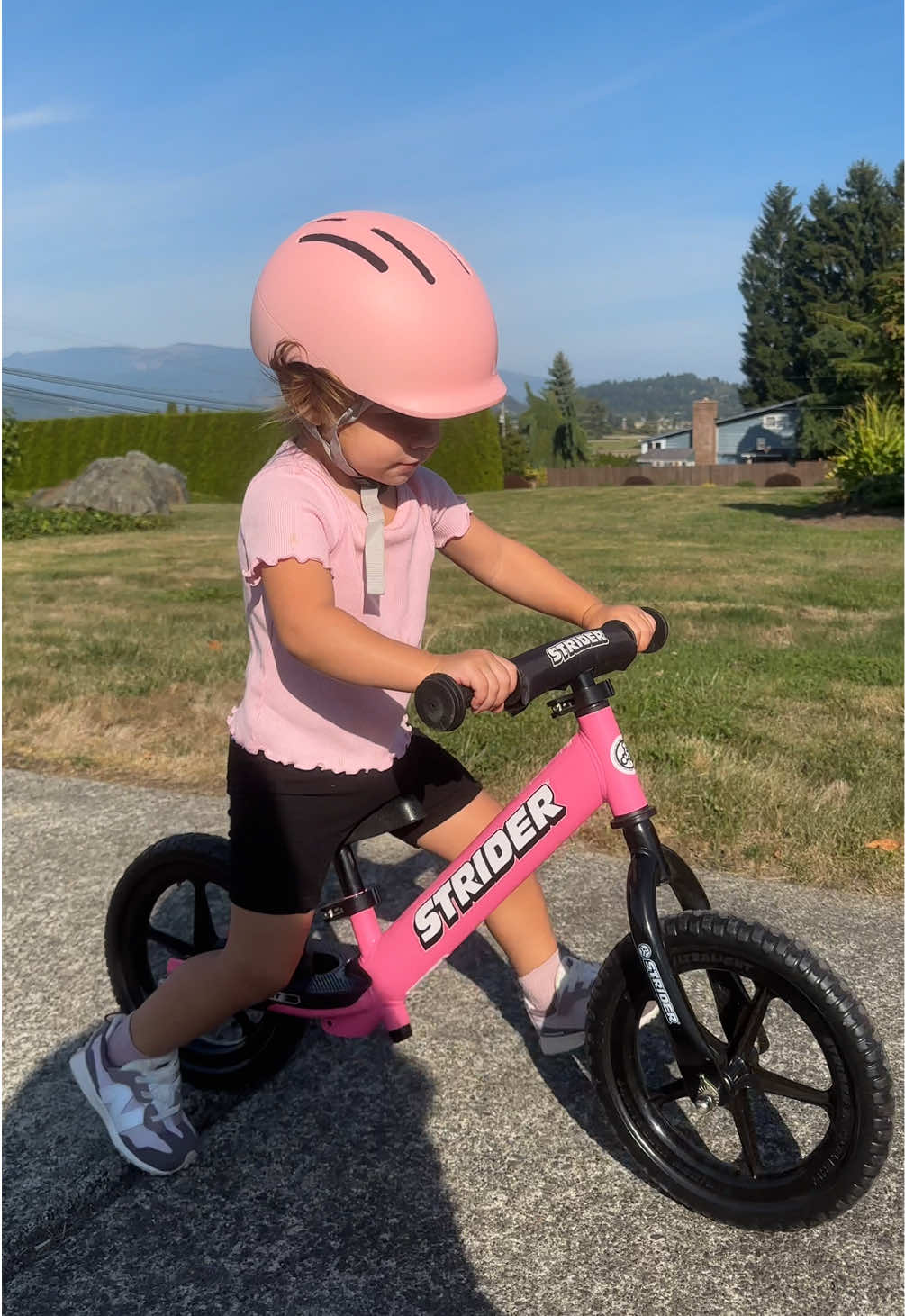 TikTok post by @jennagahan for Strider Bikes. Caption reads: [...] #toddler #toddlerlife @Strider Bikes.