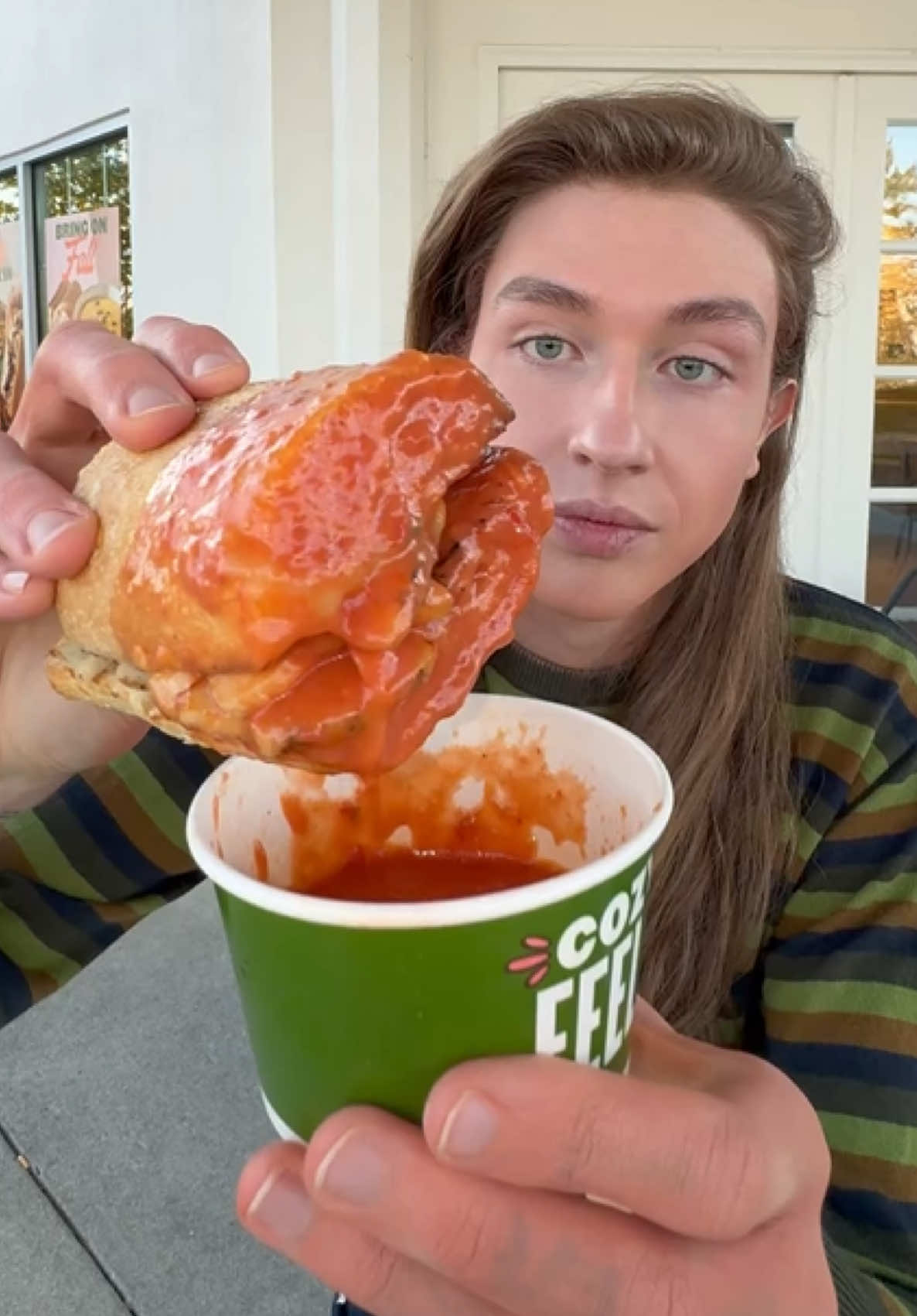 TikTok post by @5tfumatthew for Panera Bread. Caption reads: The perfect roadtrip pick me up…  @Panera Bread....