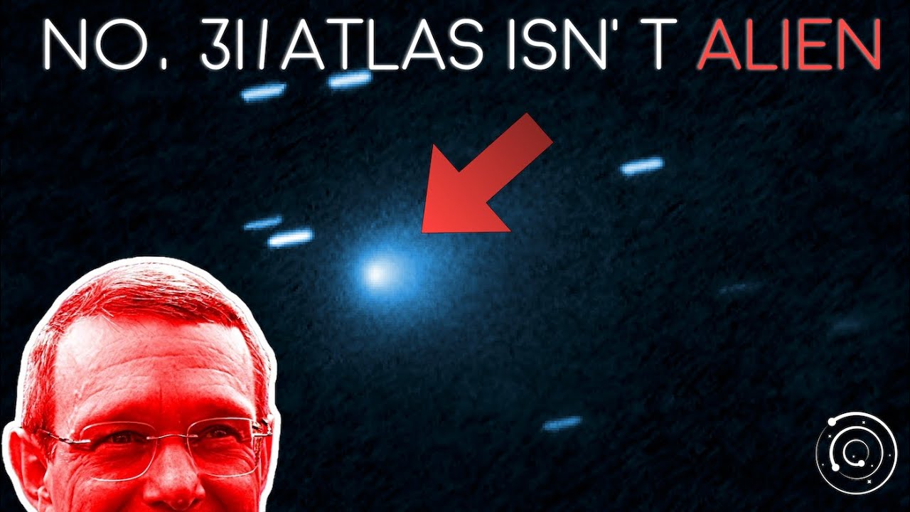 YouTube post by @CoolWorldsLab for Soundstripe. Caption reads: Could 3I/ATLAS Be Technological?.