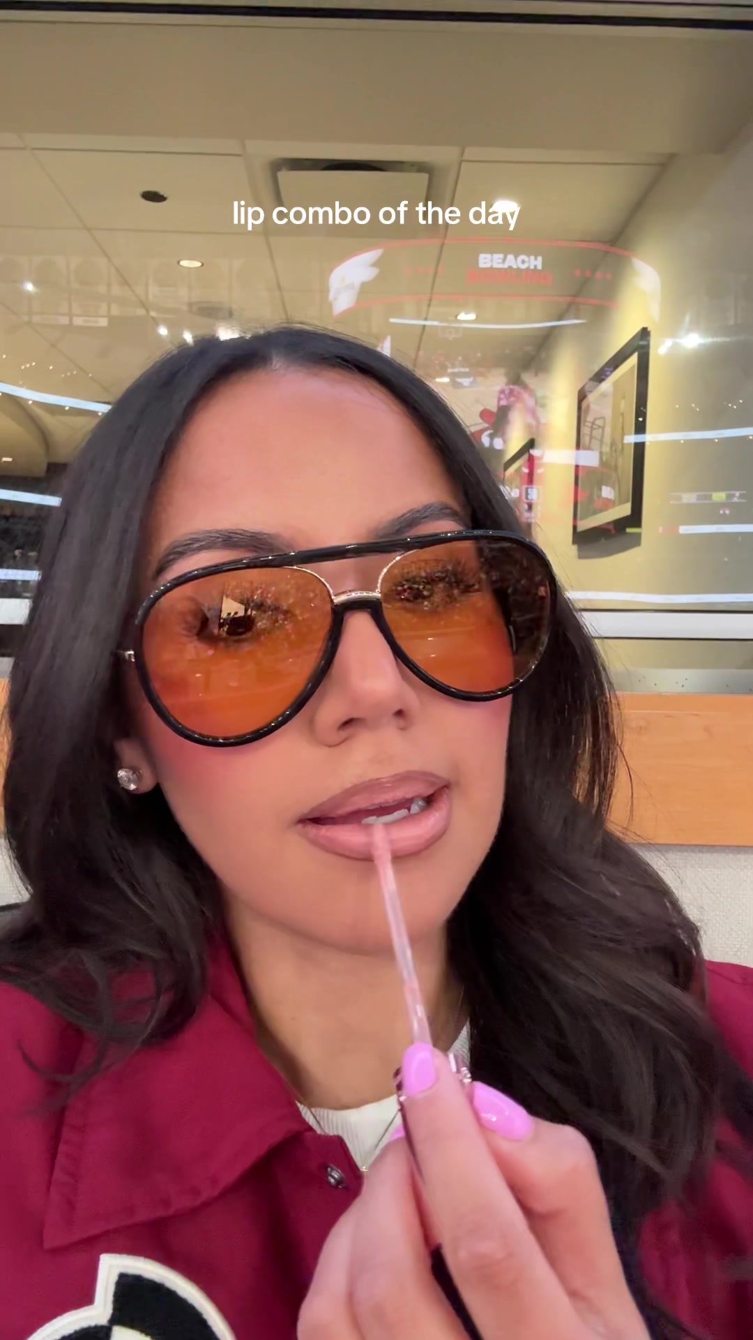 TikTok post by @ohmyletto_ for Anastasia Beverly Hills. Caption reads: [...] @M·A·C Cosmetics myth lipstick @Anastasia....