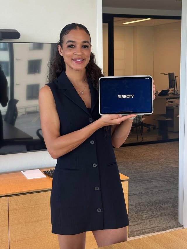 Instagram post by @andraya_carter for DIRECTV. Caption reads: There's nothing like the magic of college....