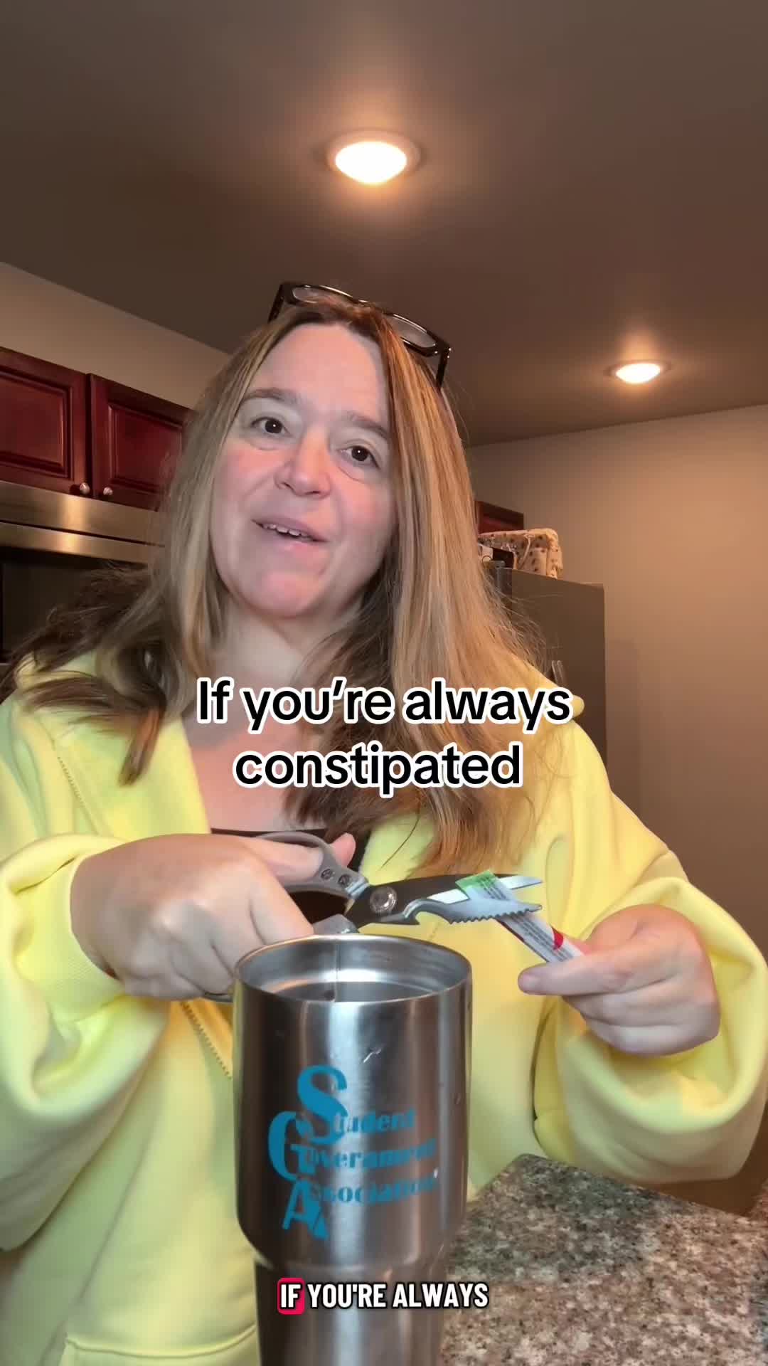 TikTok post by @simply.shelly985 for Micro Ingredients. Caption reads: My relief from Constipation @Micro Ingredients....