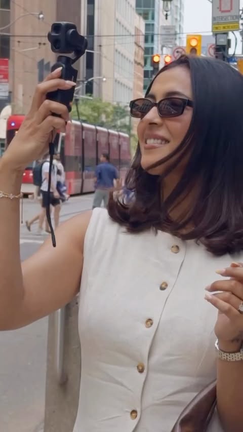 Instagram post by @simranmand_7 for DJI. Caption reads: Took my @djiglobal Osmo Pocket 4p on a little date....
