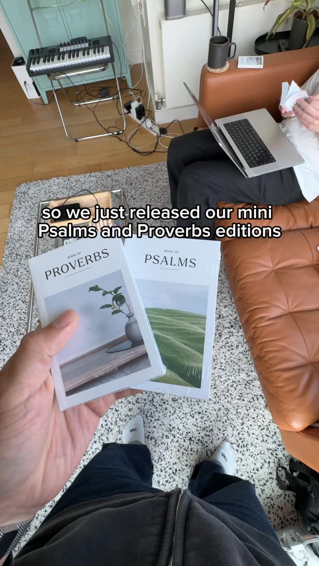Instagram post by @smuelhan for Alabaster Co. Caption reads: pre-order the mini psalms and proverbs today~.