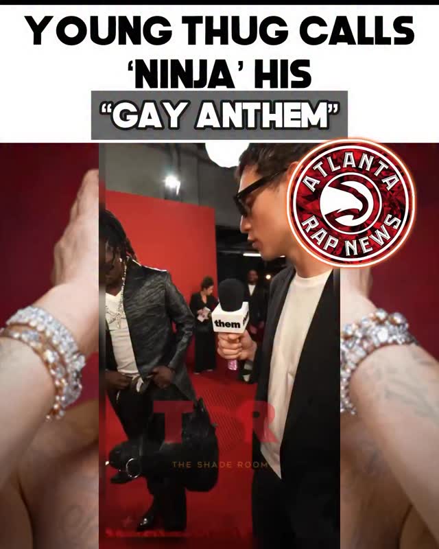 Instagram post by @atlantarapnews for The Shade Room. Caption reads: Young Thug called his own song “Ninja” his “gay....