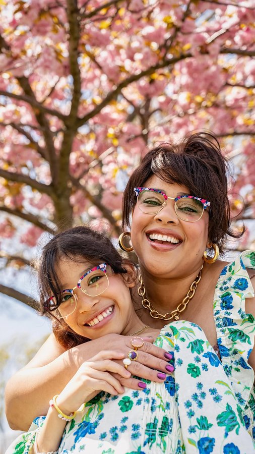 Instagram post by @greivy for Draper James. Caption reads: [...] spring in feminine eyewear styles by....