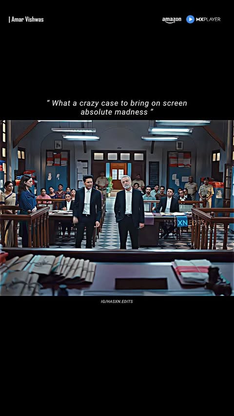 Instagram post by @hasxn.edits for MX Player. Caption reads: [...] . Amar Vishwas streaming now, only on....