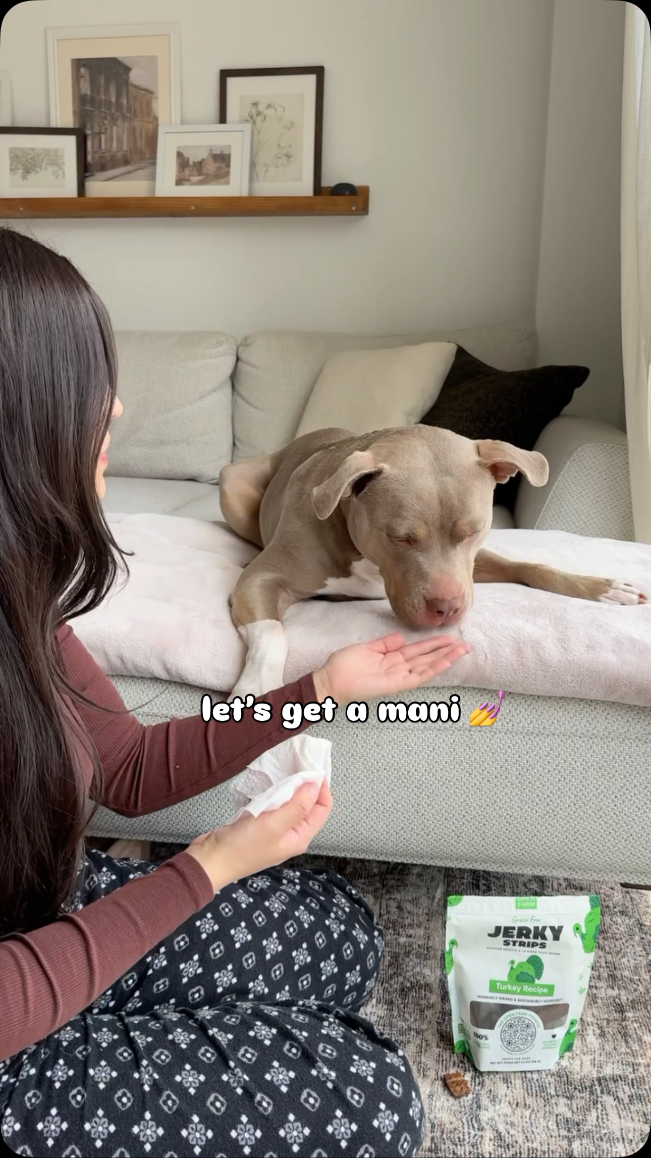Instagram post by @lifewoofmaya for Open Farm Pet. Caption reads: mani for miss maya 💅

we use our nail grinder....