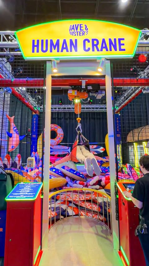 Instagram post by @nashvillenoshes for Dave & Buster's. Caption reads: Young at heart always, especially at the all-new....