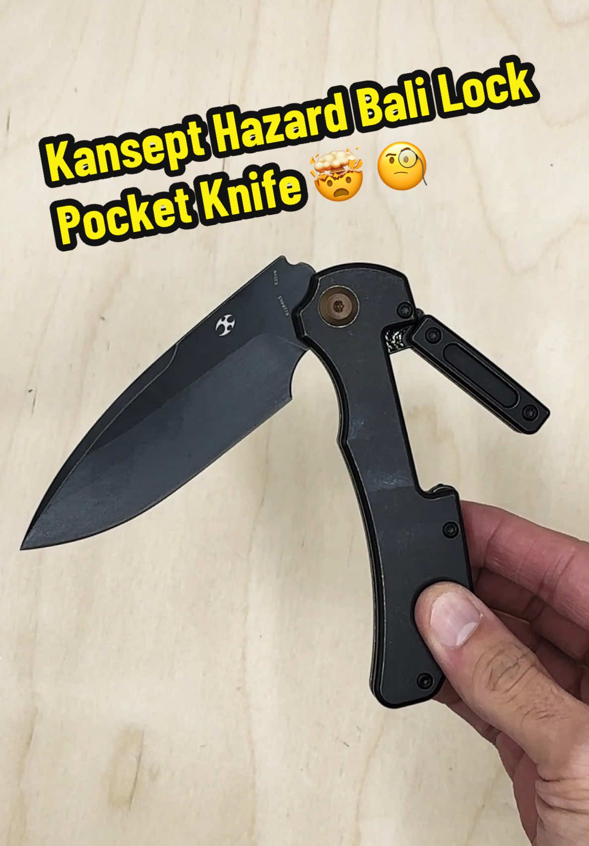 TikTok post by @bladedistrict for Kanseptknives. Caption reads: The knife everyone has been talking about. Here’s....