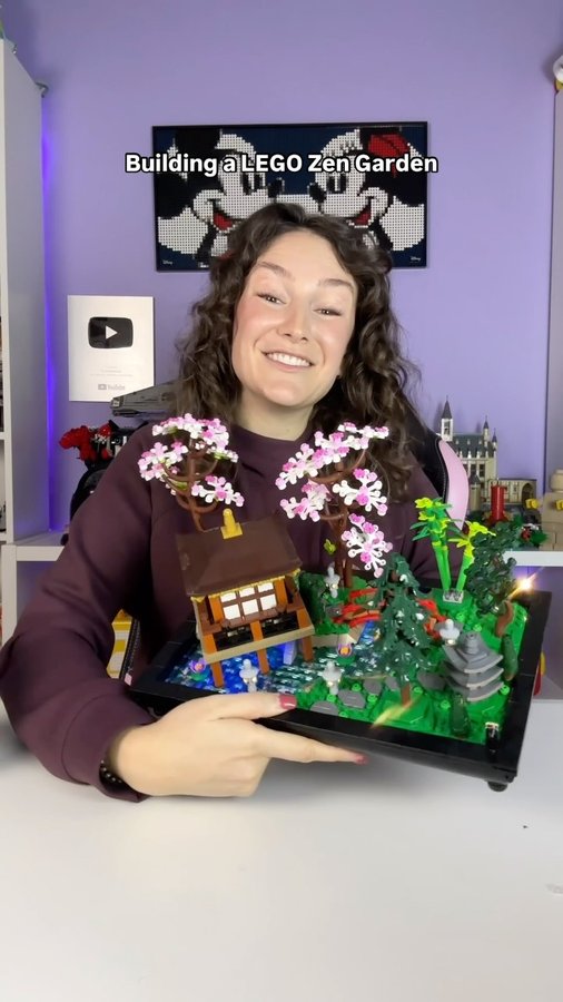 Instagram post by @emmasaurus for Light My Bricks. Caption reads: [...] up this LEGO set! 💡 #ad shop the....