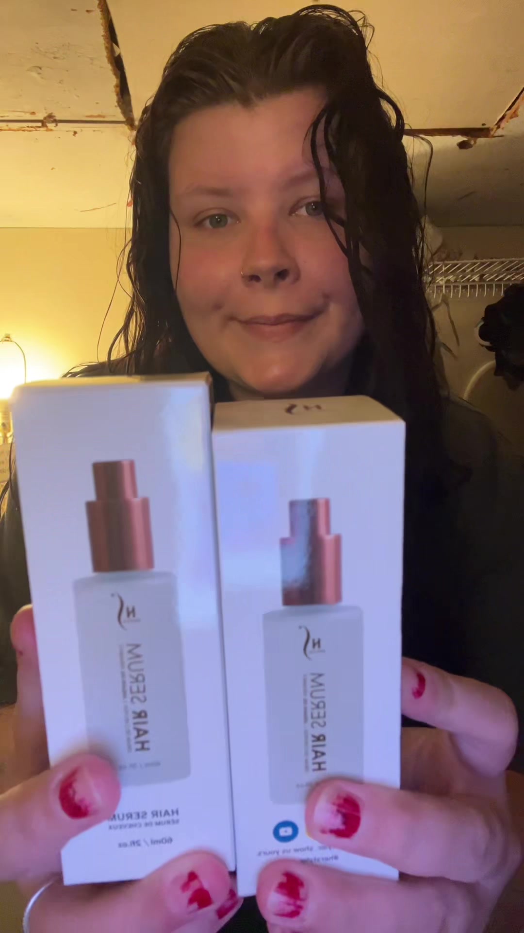 TikTok post by @mayygannn for HerStyler Haircare. Caption reads: @herstyler.haircare #hairserum #arganoil #haircare.