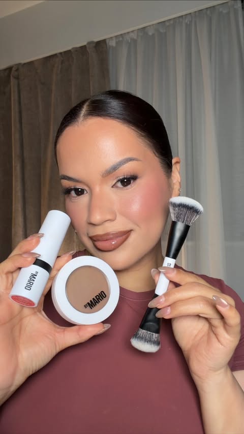 Instagram post by @karlacruz for MAKEUP BY MARIO. Caption reads: AD. @makeupbymario knows exactly what we need in....
