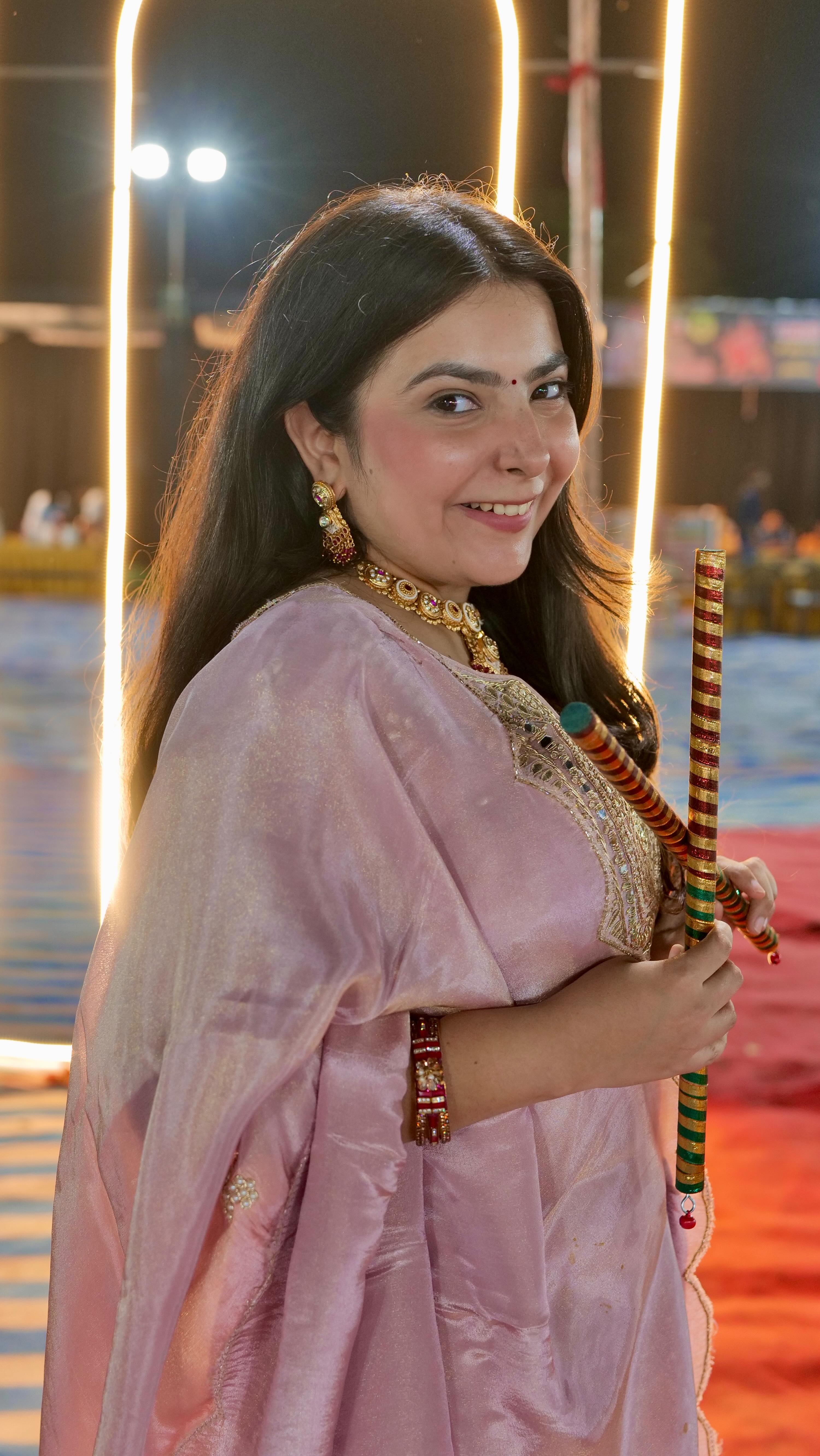 Instagram post by @grace.granule for Pantene. Caption reads: From 5 twirls at home to 50 twirls at Garba—my....