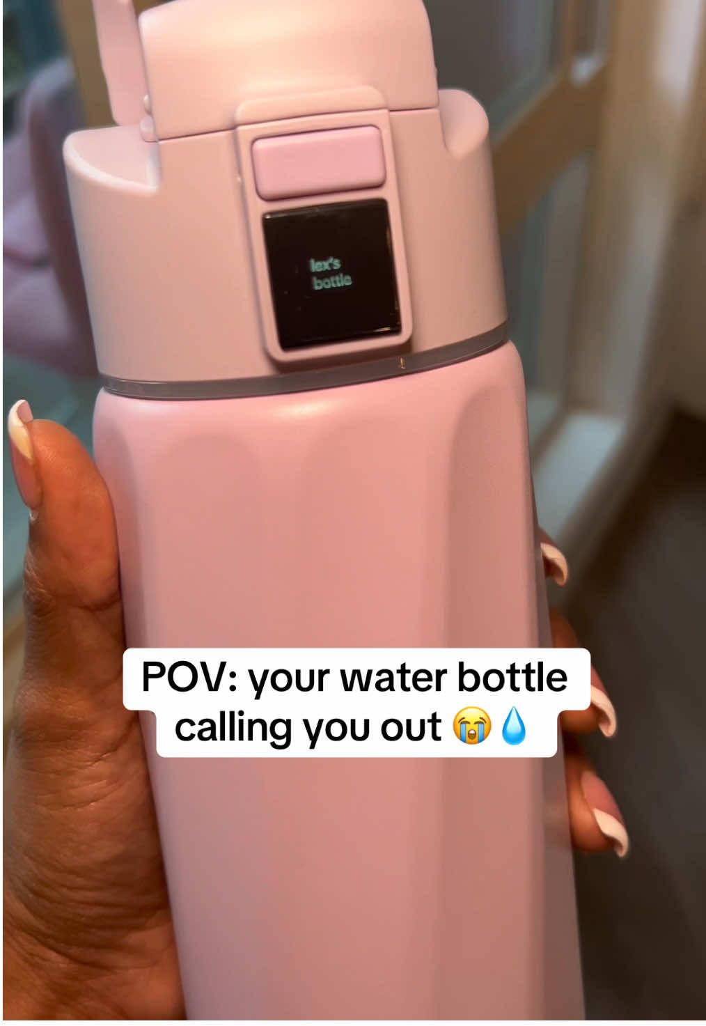 TikTok post by @famousslex for Water H Costa Rica. Caption reads: The bottle literally told me I needed more water....