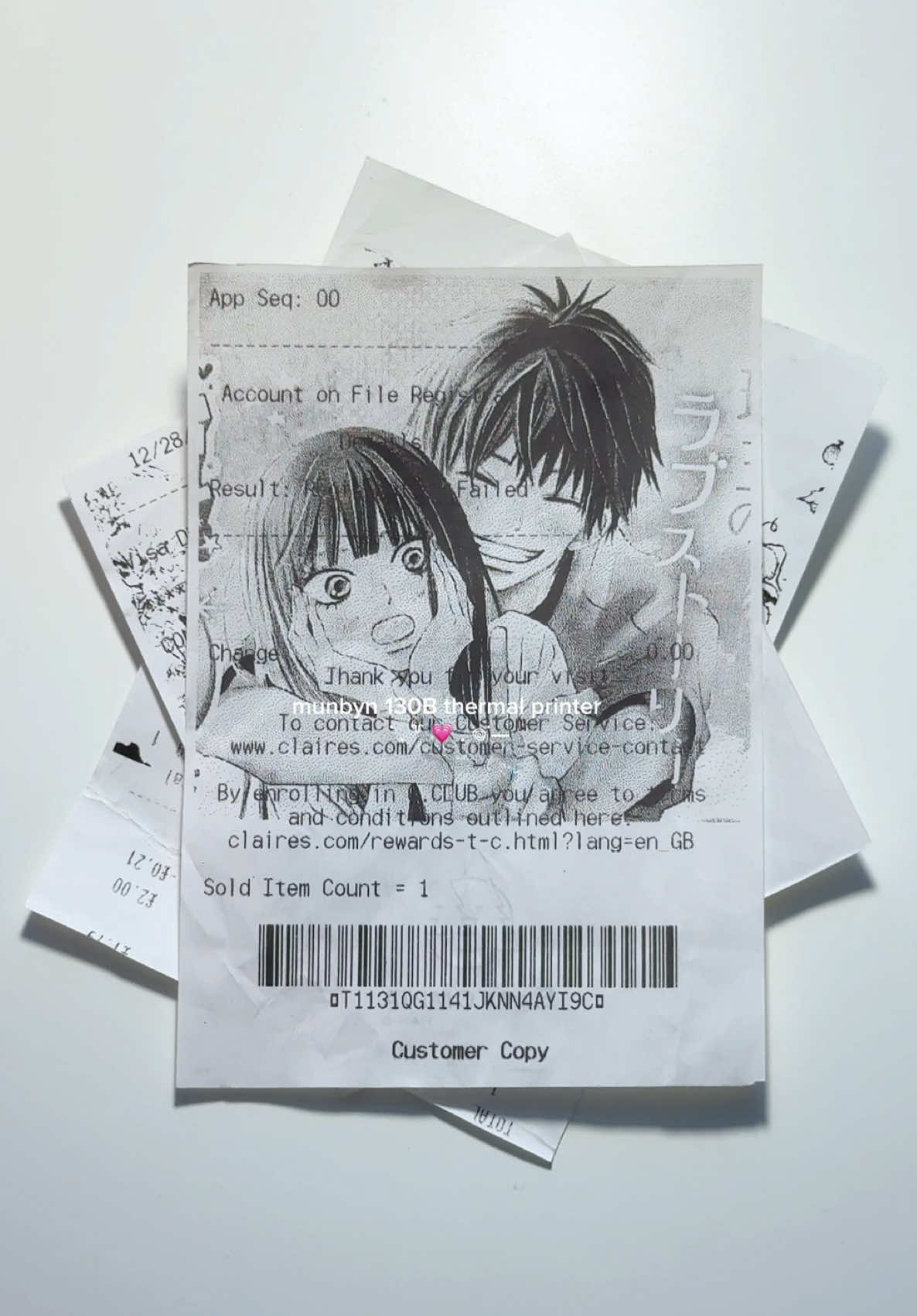 TikTok post by @iamyourchaerie for MUNBYN. Caption reads: [...] around with this printer ₊˚⊹ᰔ Thank you....