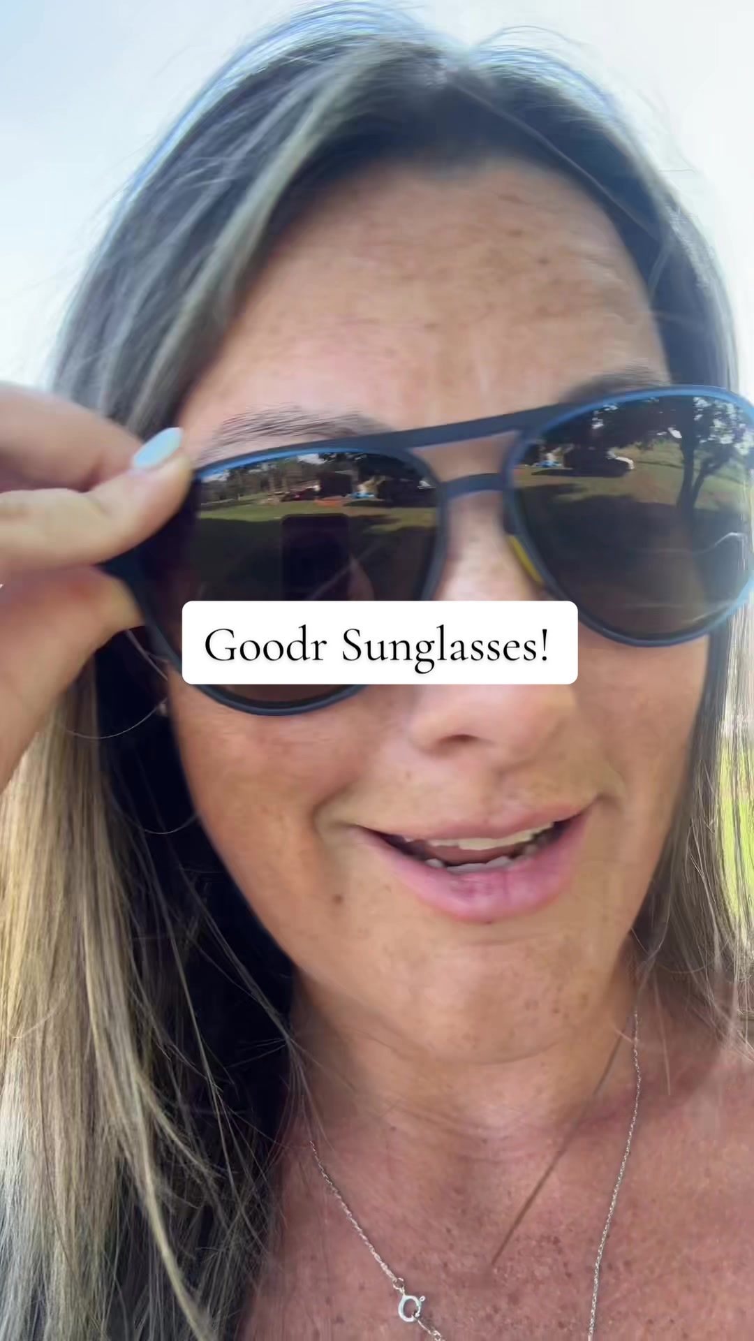 TikTok post by @_kimberly.co_ for Goodr. Caption reads: [...] to @Tiff 🌸 Yessss!! I love my @goodr....