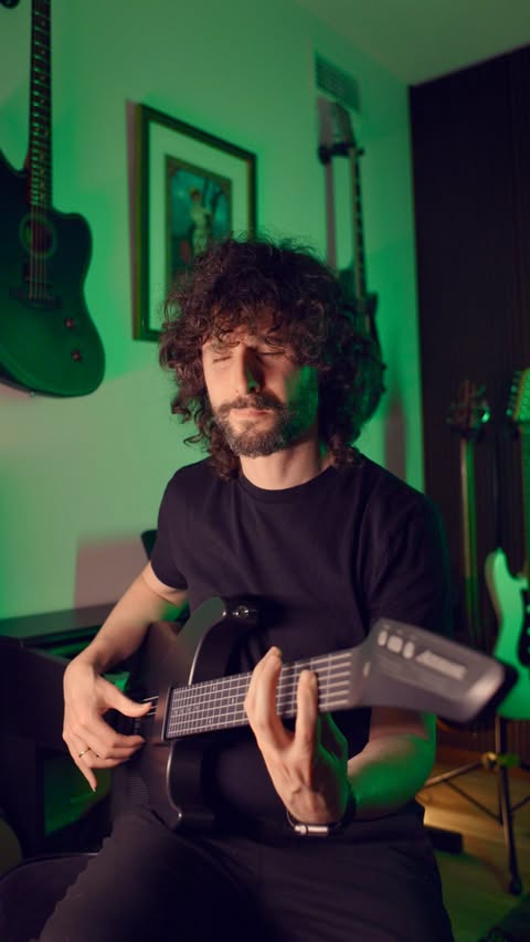 Instagram post by @pepecarmonamusic for Aeroband. Caption reads: How would Paco de Lucía sound on the....