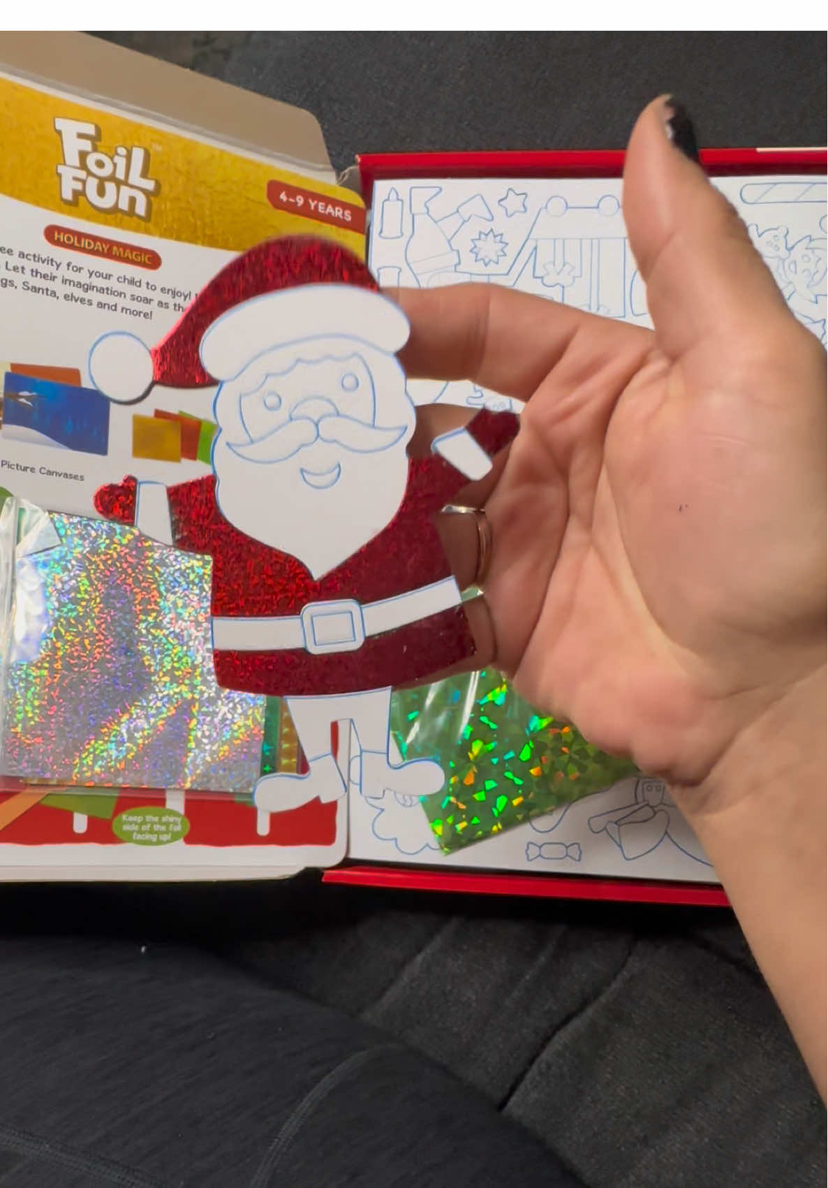 TikTok post by @maria_.y._ for Skillmatics. Caption reads: @Skillmatics #skillmatics #art #christmasfun [...].