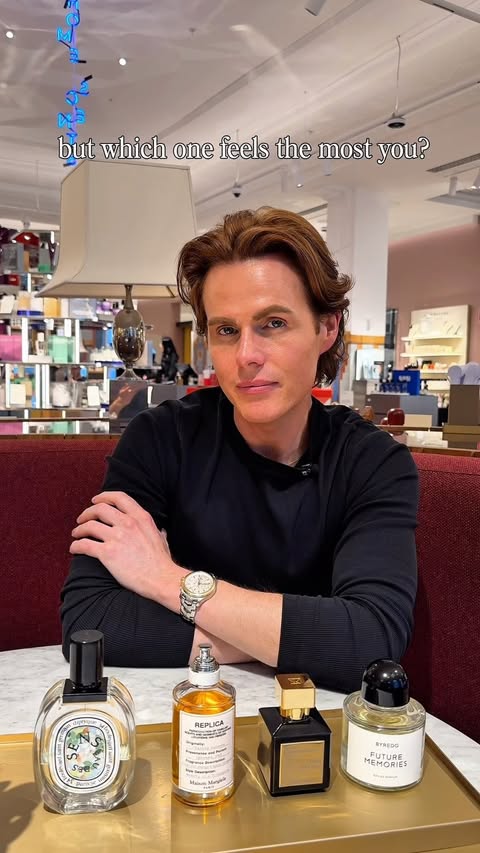Instagram post by @louiburke for MECCA. Caption reads: [...] for all things beauty and fragrance,....