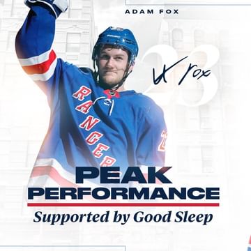 Instagram post by @nyrangers for Mattress Firm. Caption reads: The Fox says, "I got this.".