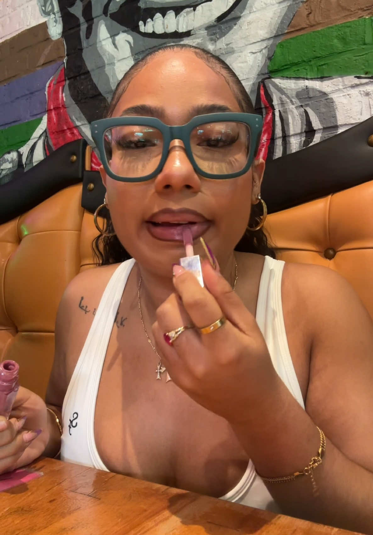 TikTok post by @frafrizzy for Juvia’s Place. Caption reads: lip combo ate💋 @Juvia’s Place @Fenty Beauty #fyp....