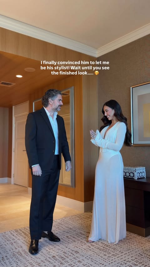 Instagram post by @madeline_devaux for Michael Kors. Caption reads: A perfectly tailored black suit will never go out....