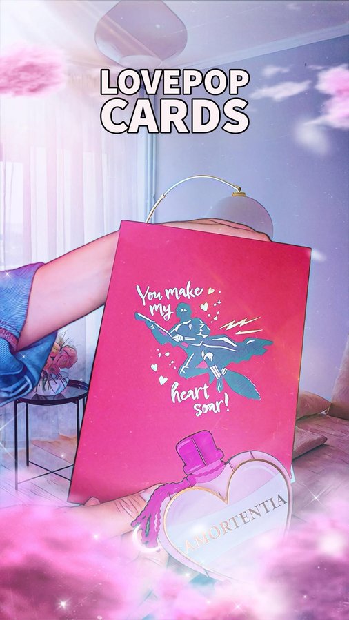 Instagram post by @magicbymikaila for Lovepop. Caption reads: [...] Need a unique Valentine’s Day card? @lovepop....