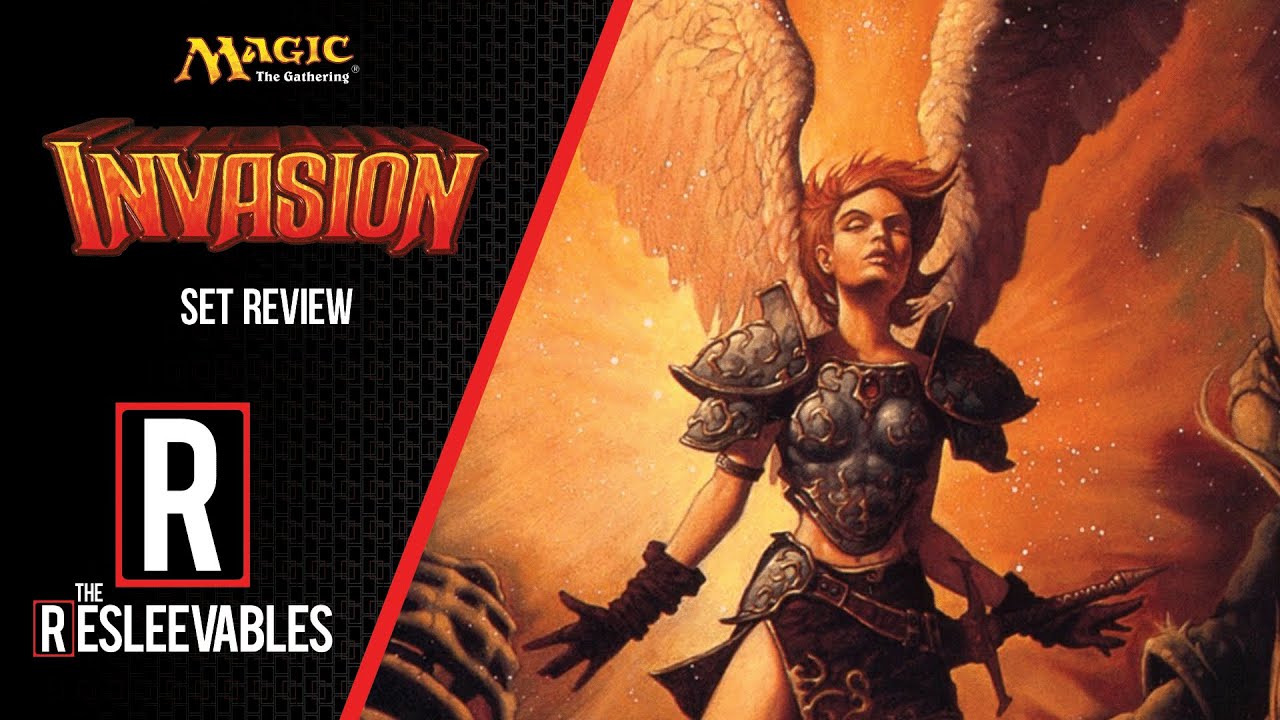 YouTube post by @TheResleevables for Dragon Shield. Caption reads: Invasion l The Resleevables #31 l  Magic: The....