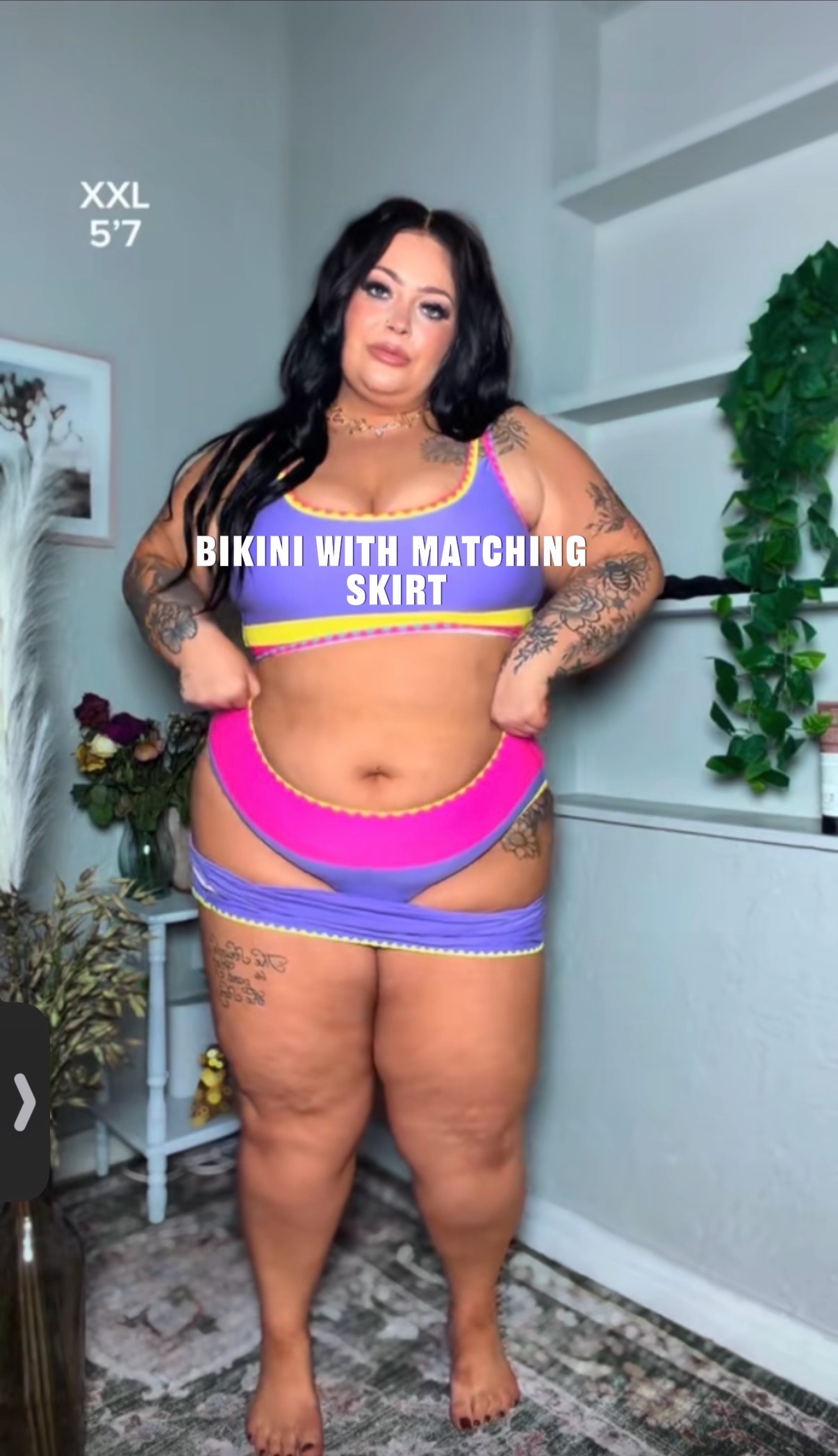 TikTok post by an influencer for Popvil. Caption reads: @popvilshop @popvil #swimsuit [...].