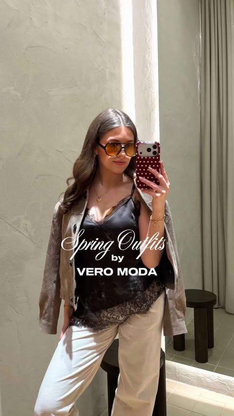 Instagram post by @sophie.daisyy for VERO MODA. Caption reads: ad | spring outfits i found at @veromoda 🌸....