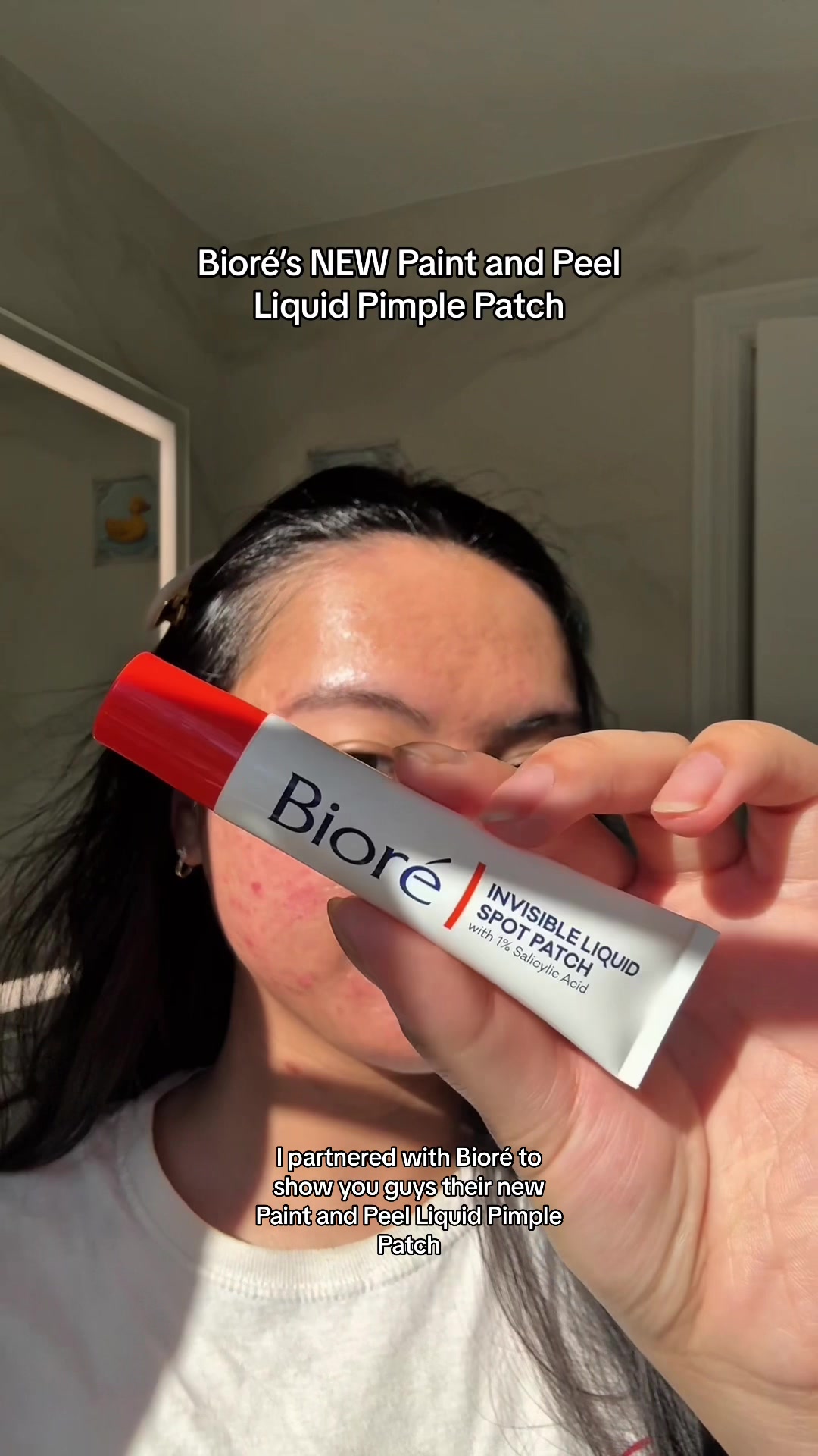 TikTok post by @jennileeashlee for Bioré. Caption reads: #biorepartner | a liquid pimple patch that [...].