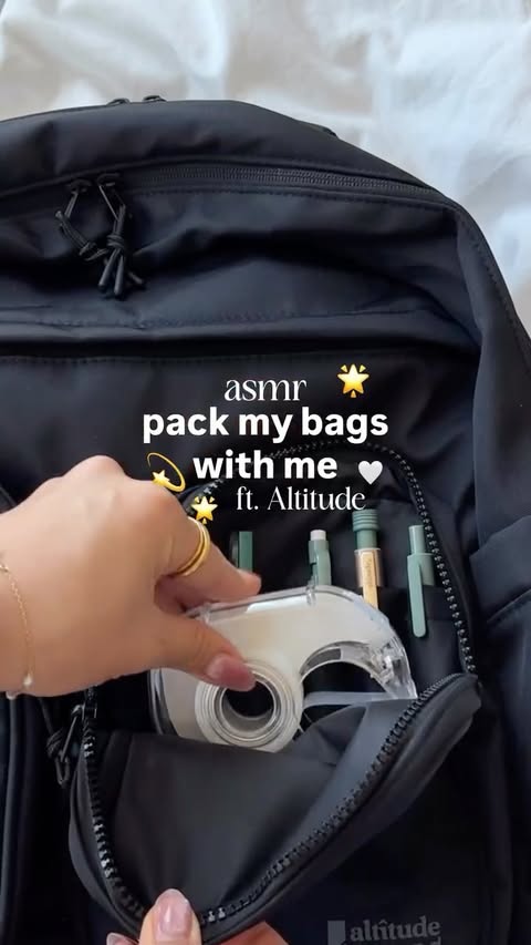 Instagram post by @bonjourbullets for BabbleBoxx. Caption reads: #ad ASMR pack with me ft. @shopaltitudesupplies....