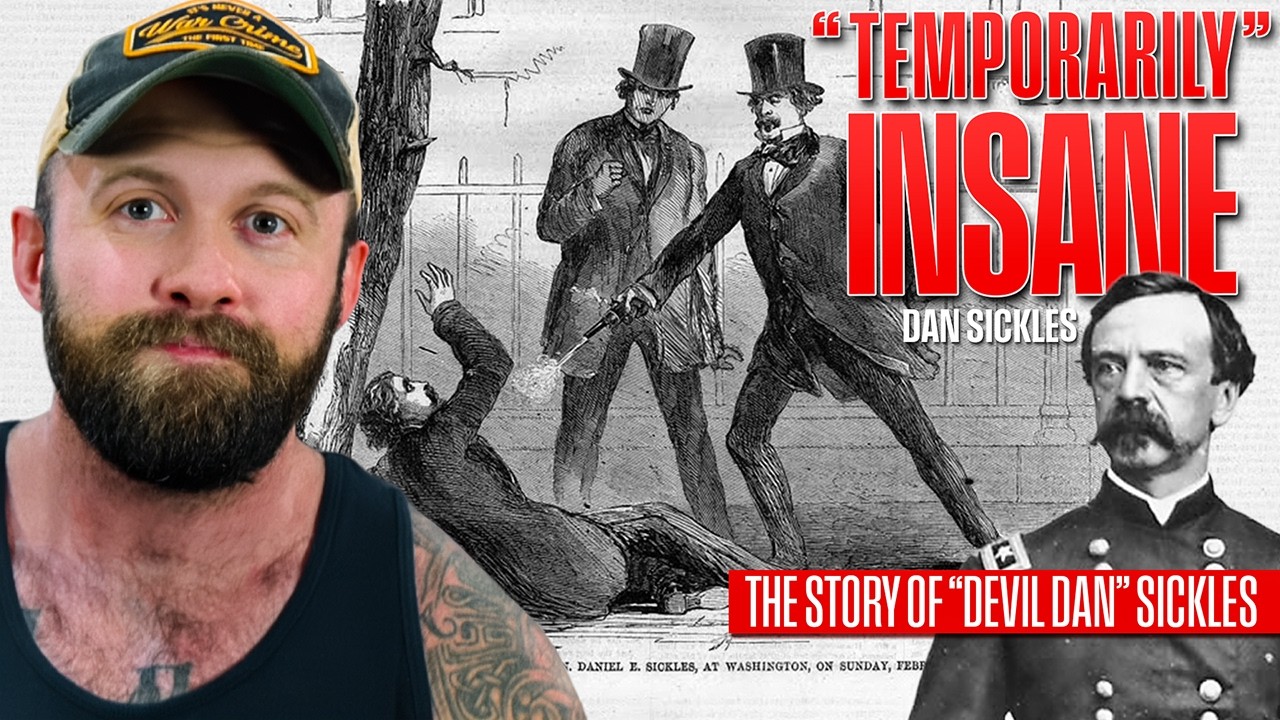 YouTube post by @the_fat_electrician for DeleteMe. Caption reads: The "Temporarily" Insane Civil War General - Dan....