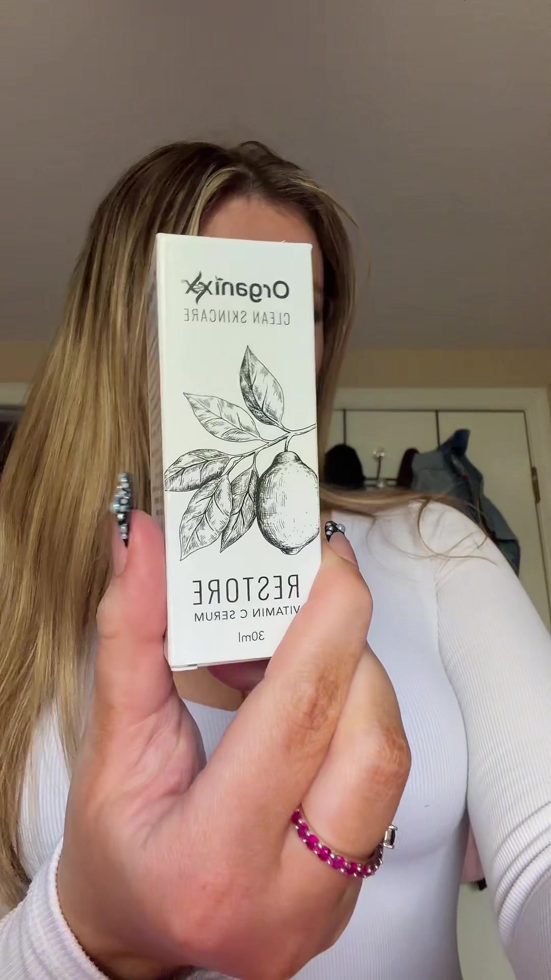 TikTok post by @jazlynbrooksie for Organixx. Caption reads: so moisturizing @ORGANIXX 🫶 #skincare #vitaminc....