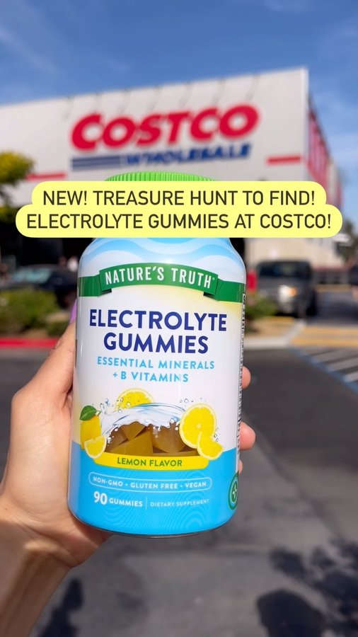Instagram post by @costco.so.obsessed for Nature’s Truth. Caption reads: 🍋 Electrolyte gummies @naturestruth with....