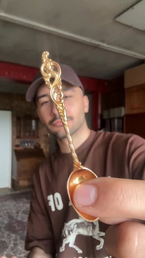 Instagram post by @sheikhendesigns for xTool. Caption reads: [...] spoon turned into a ring ✨ #sheikhen©️....