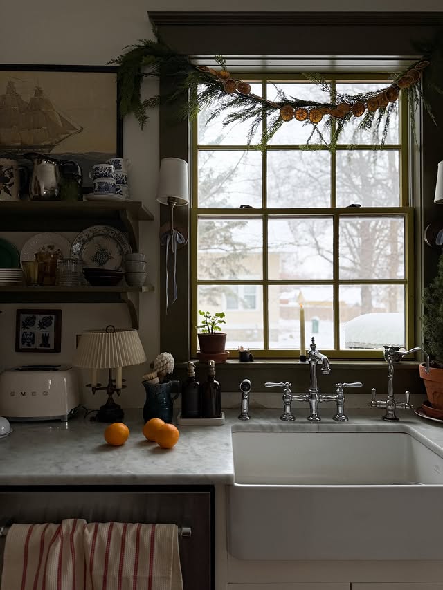 Instagram post by @thehousecricket for Schoolhouse. Caption reads: It snowed about half a foot over the weekend, and....