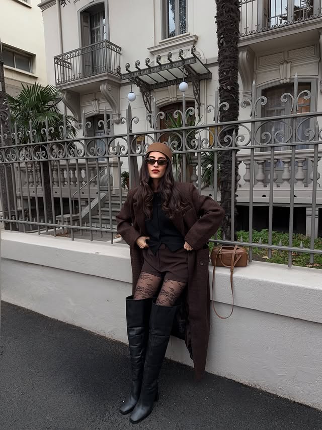 Instagram post by an influencer for NA-KD. Caption reads: Last @nakdfashion look before Christmas ❄️ [...].