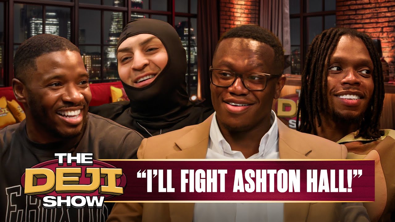 YouTube post by @ComedyShortsGamer for Airalo. Caption reads: The Deji Show | Krept & Konan And Modeen | EP 3.