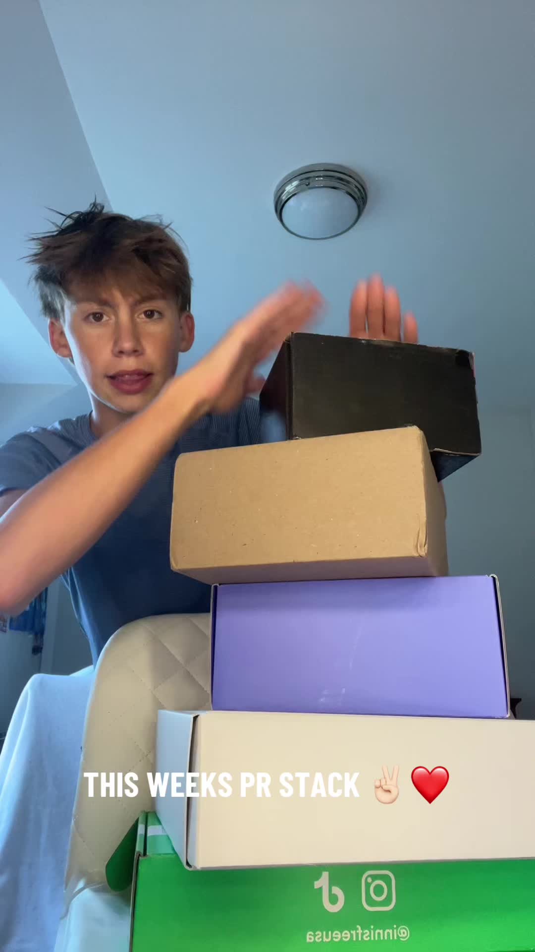 TikTok post by @grwmhudson for Saie hello. Caption reads: This weeks PR stack!! Thank you too all of these....
